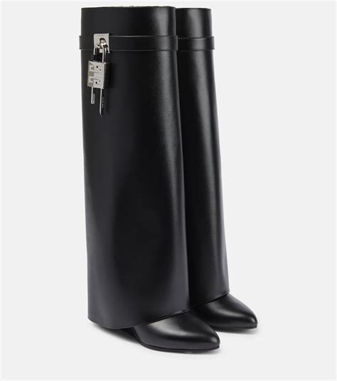 givenchy stiefel shark lock aus leder|Shark Lock Stiefel aus Leder .